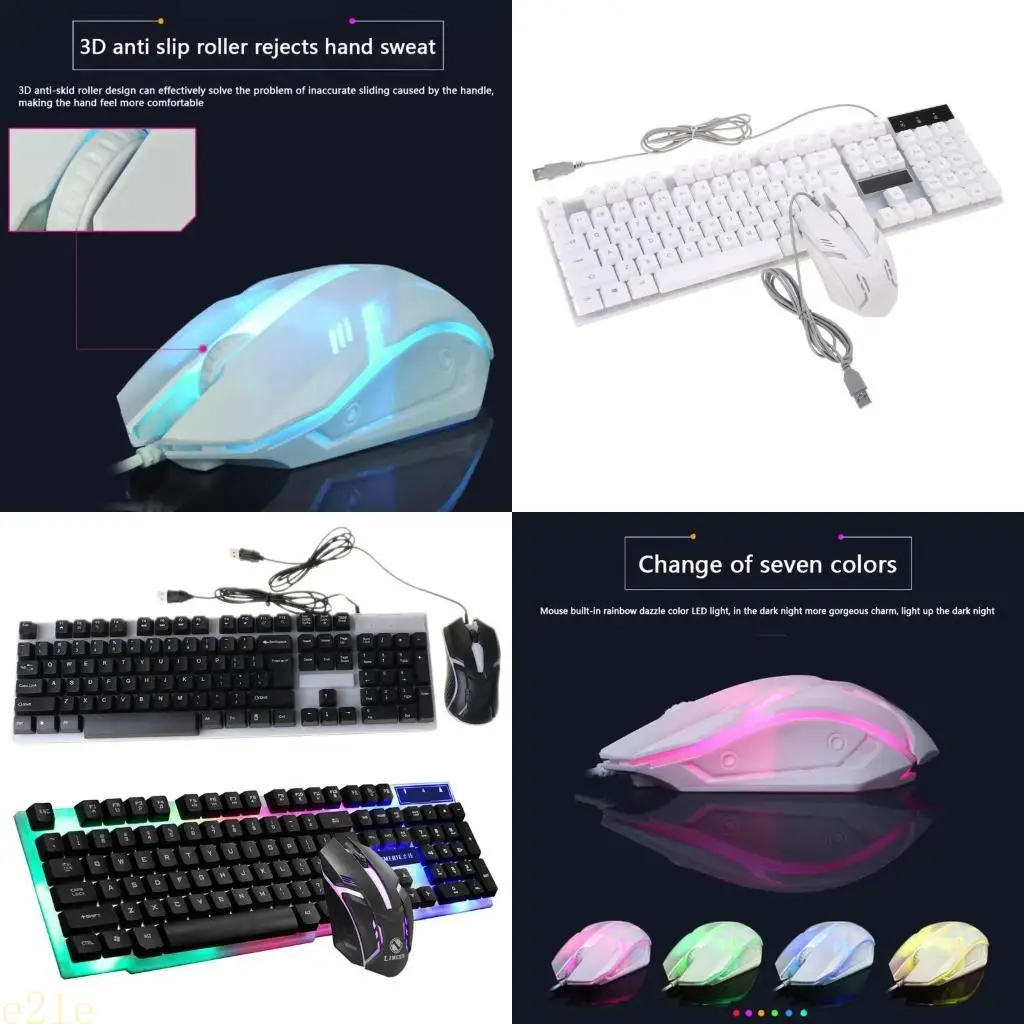 

E21E Компьютерная замена аксессуаров GTX300 USB 104 Keys RGB Bartlight Gaming Keyboard Combos Seled Подарки для детей