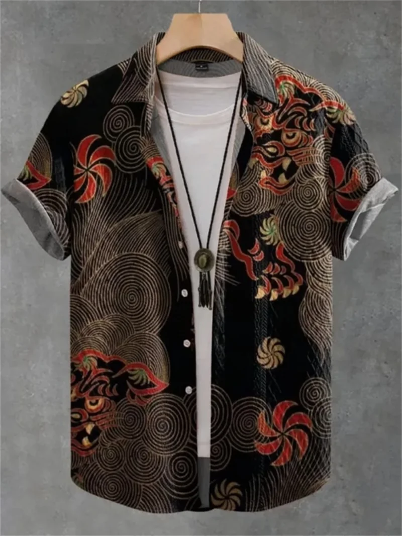 

Polynesian Islands Design Printed Samoan Clothing Men's Shirt Size Up Customization