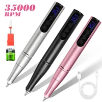 Taladro de uñas inalámbrico de 35000RPM, lápiz de pulido de uñas USB, máquina perforadora de uñas recargable, taladro de manicura portátil para el hogar