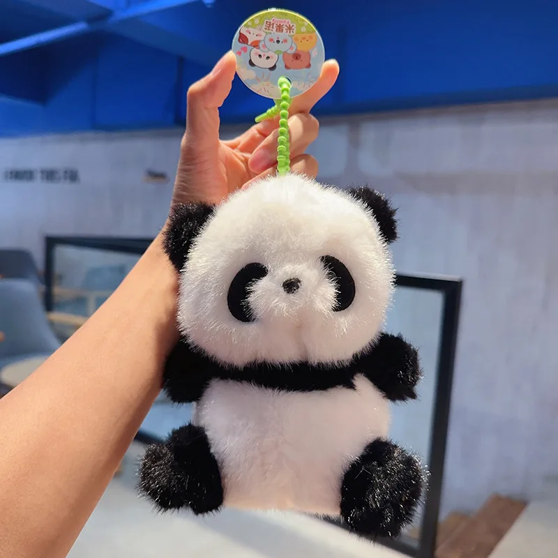 Miniso creativo Panda pequeño pato de peluche medio aromaterapia muñeca llavero bolso escolar de mujer adorno pequeño regalo