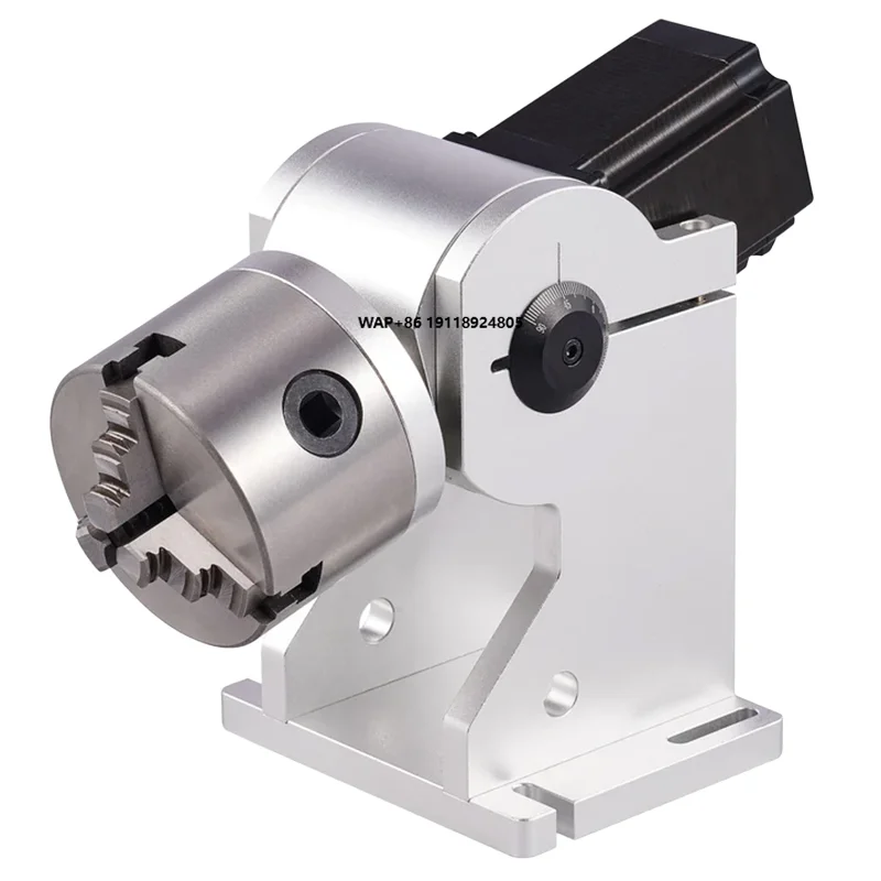 Chinese Manufacturer's New 5-120mm Rotary Chuck Fixture with Step Motor for Engraving Ring Bottle Wavelength 1064nm