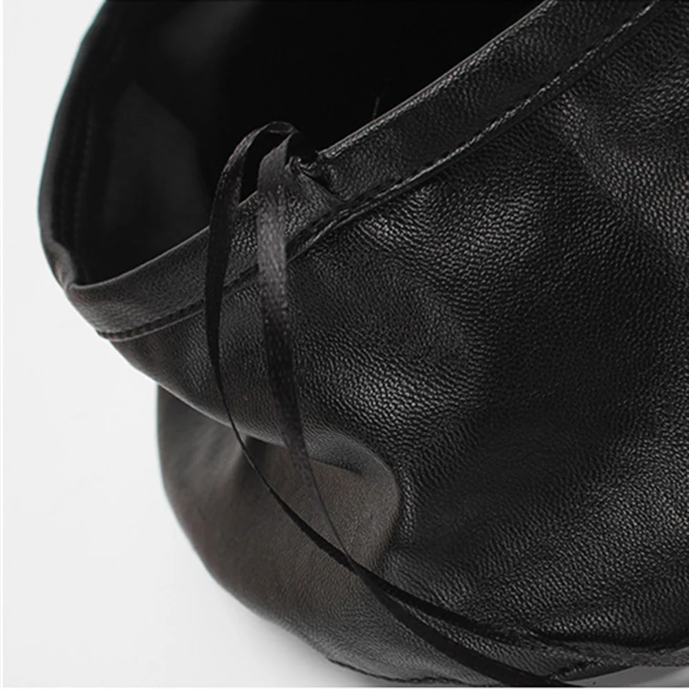 

Womens Faux Beret Beanie Hat Black Military Adjustable Lightweight Cozy Warm Fashion Hat Suitable for All Occasions Gift