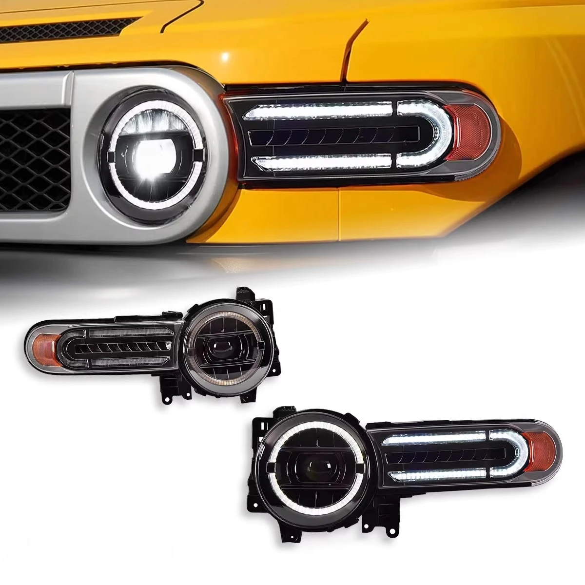 

For Toyota FJ Cruiser 2007-2020 Headlight Assembly LED Projector Daytime Running Light Flowing Turn Signal Car Accessories