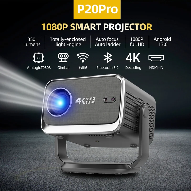 H96 Max P20 Pro Smart Home Theater Video Game Projector, Android 13, Full HD 1080P, Auto Focus,Auto Keystone,Freestyle Beamer