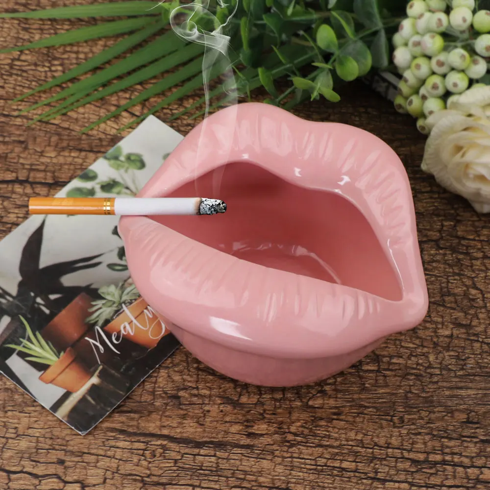 

MUXIANG ashtray pink lips ashtray father's day gift freestyle ashtray premium gift