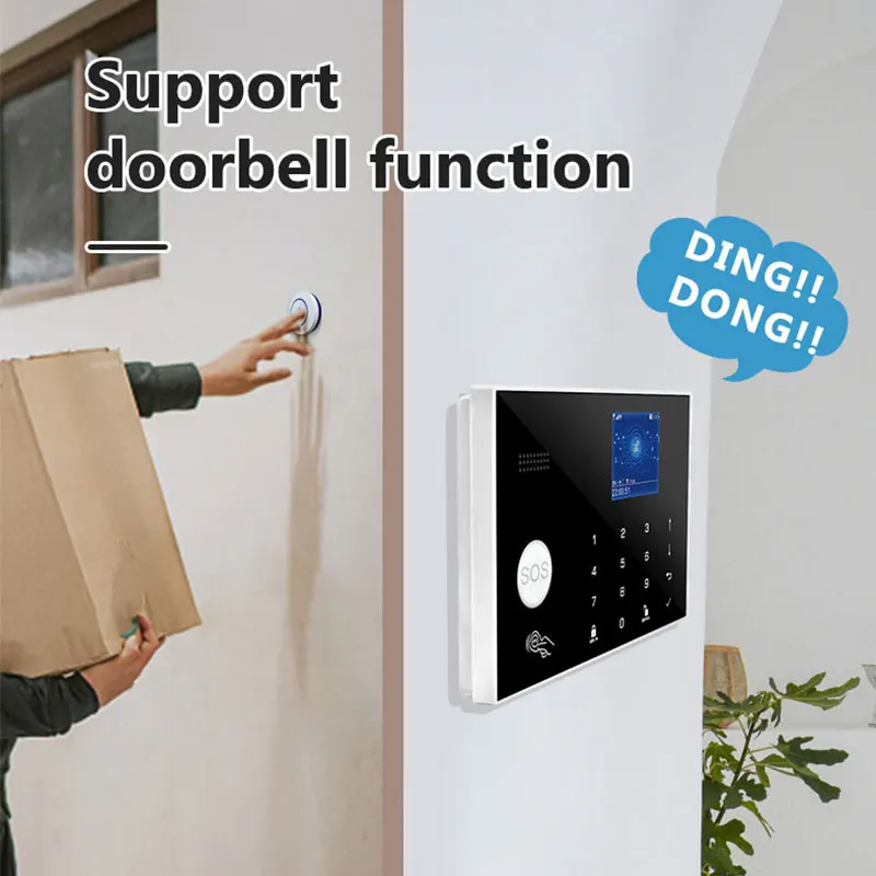 Wifi GSM Home Burglar Alarm System IOS Android Tuya Smart Life APP RFID Touch Keyboard 433MHz Wireless Sensor