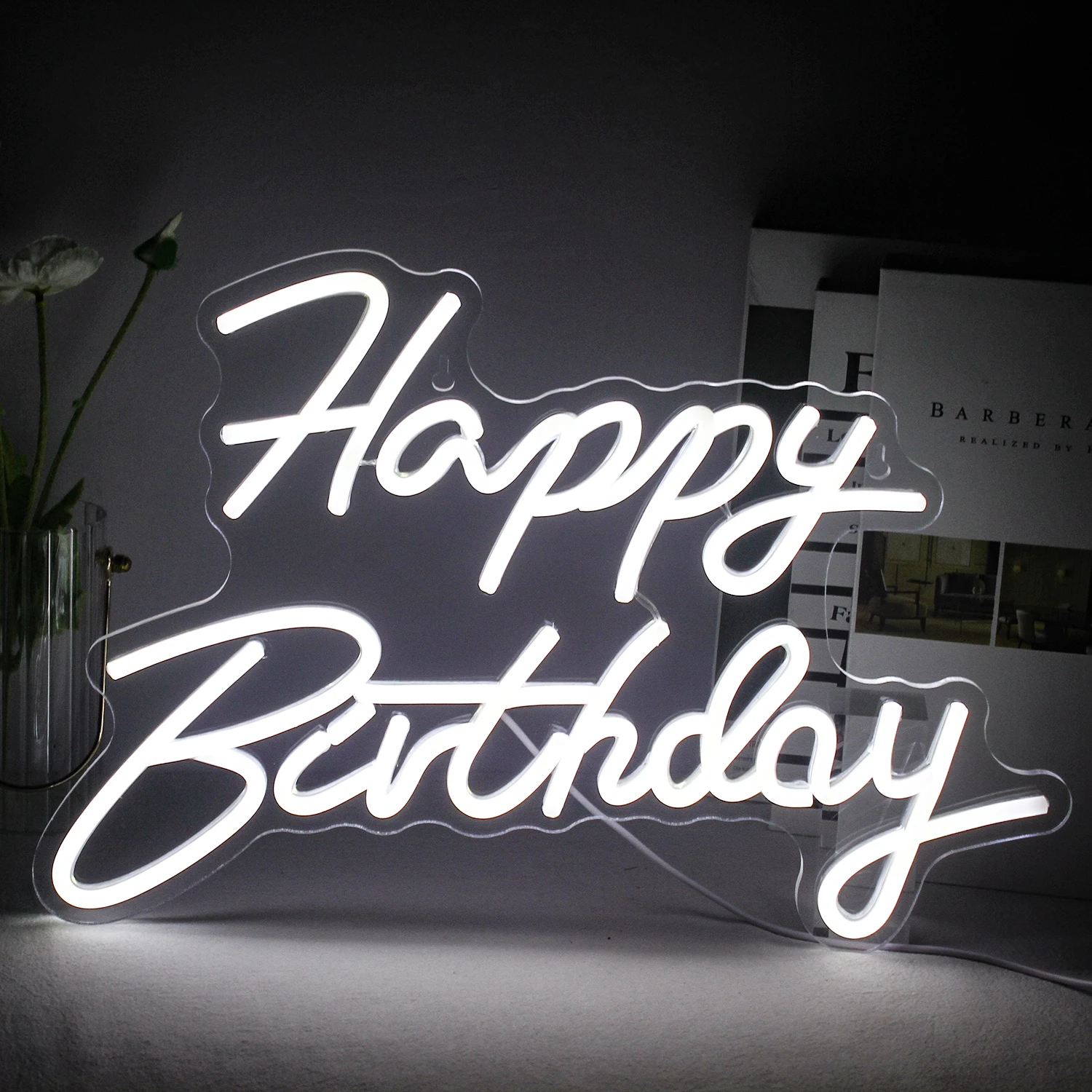 Happy Birthday Neon Sign 42x30cm Light Sign for Birthday Party Reunion Decoration USB Powered Kids Gift with Switch Neon Light