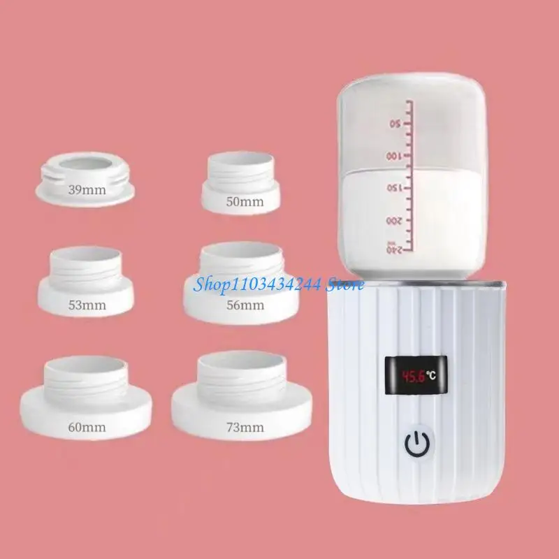 Easy to Use Portable Bottle Warmer for Trip Rapid Heating with Intelligent Temperature Control & Digital Display White