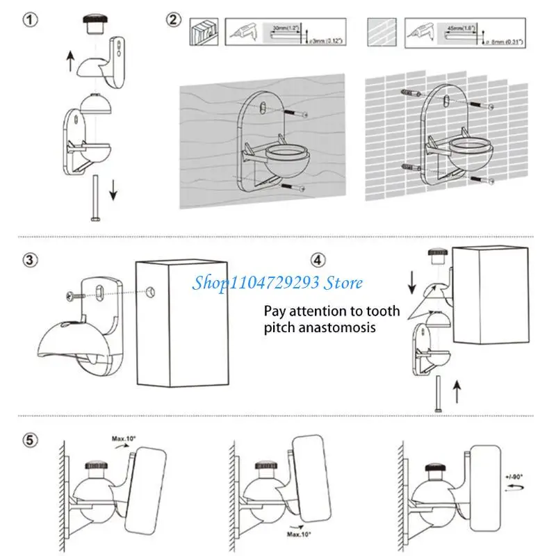 

Adjustable Universal Satellite Speaker Wall Mount Bracket Ceiling Mount Clamp