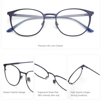 ZENOTTIC(M碼)時尚圓形漸進多焦點眼鏡近視鏡鏡片男女通用高品質金屬眼鏡 10 最佳銷售 多焦點 - №4