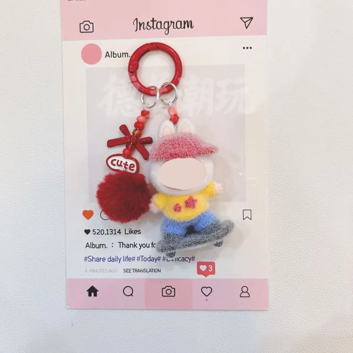 

1PCSNew Mini Keychain Cartoon Creative Three-Dimensional Doll Students Schoolbag Pendant Car Key Chain Women Men Presents 2025