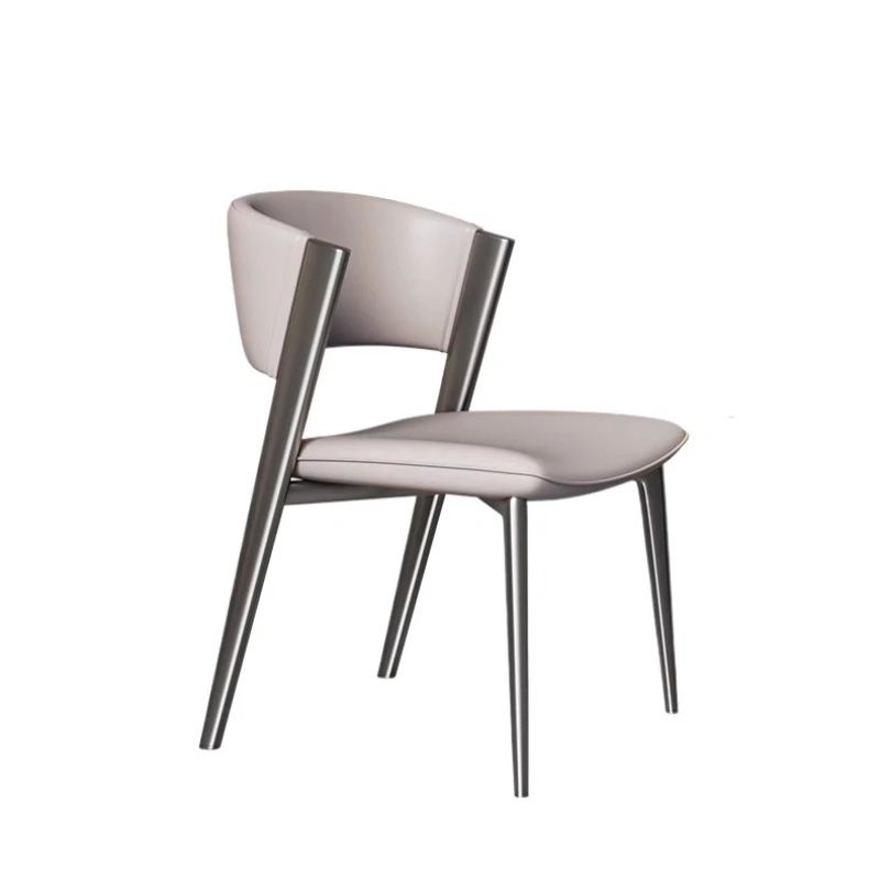 

Скандинавский современный роскошный кожаный стул с высокой спинкой на открытом воздухе, обеденный стул для отеля, ресторана, стол и стул для комнаты