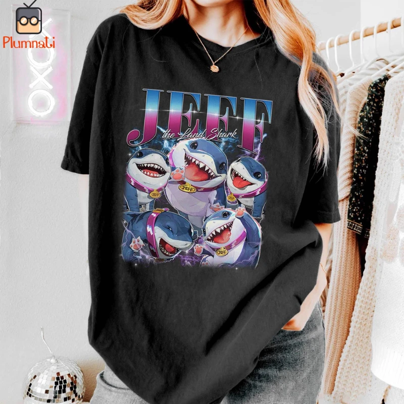 Jeff The Shark T-shirt, Santa Jaws Shirt, Shark Sweatshirt, Funny Hoodie Jeff The Land Shark Vintage Shirt, Vintage Style Shirt