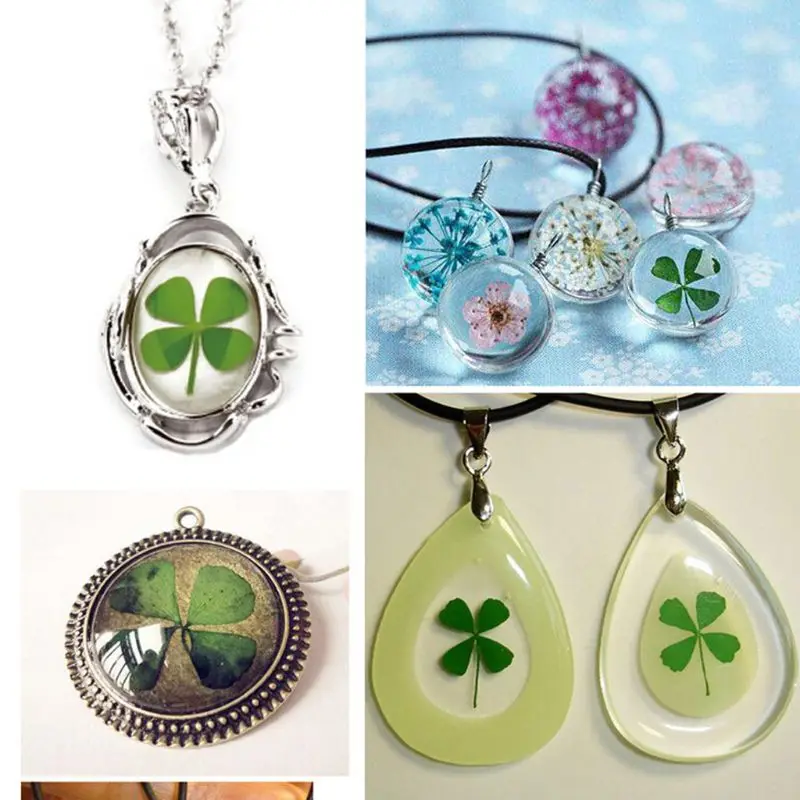 10 Pieces Dried Pressed Four Leaf Clover Epoxy Resin Filling Accessories for Resin Casting Resin Jewelry Making Projects