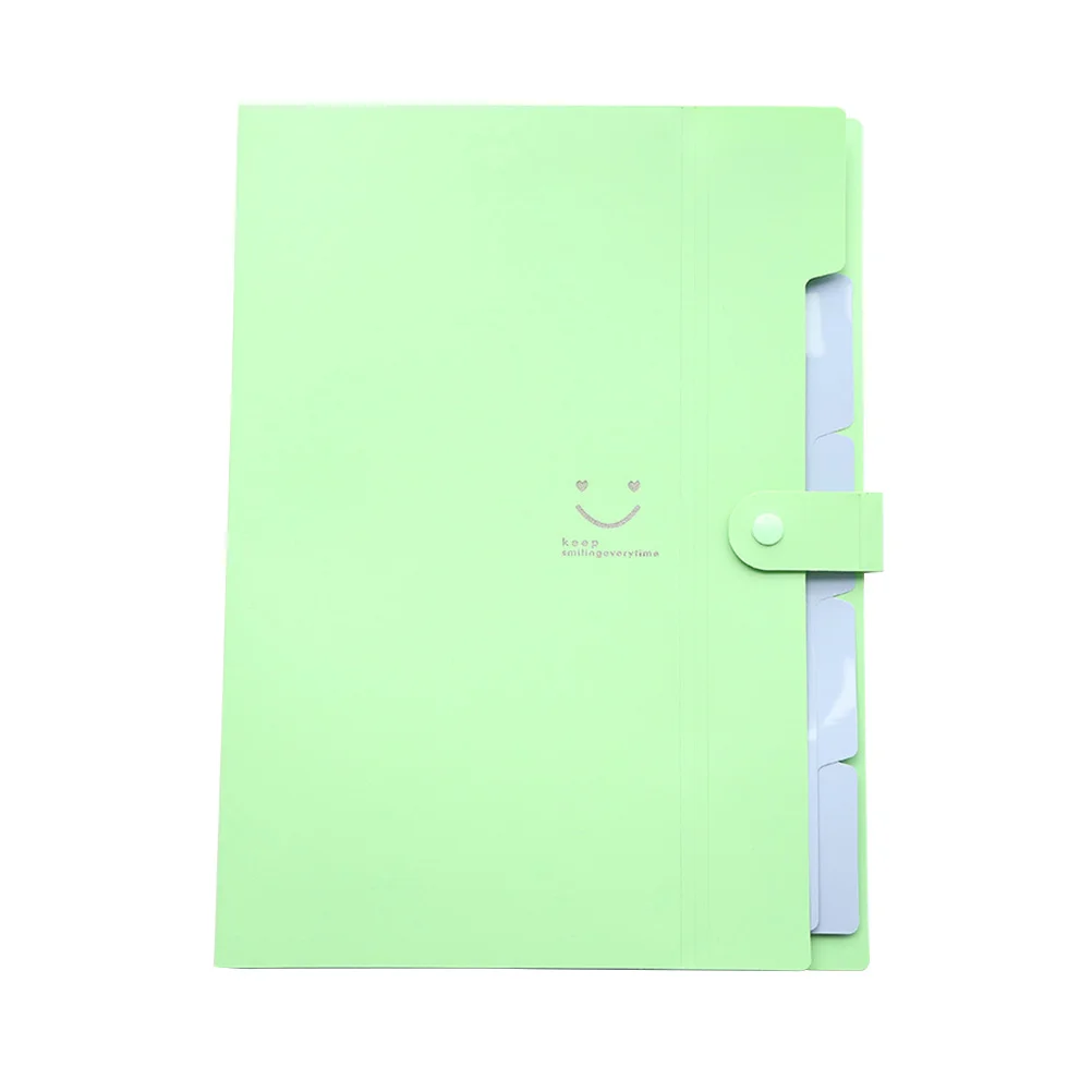 Cartella di file espandibile in plastica con faccia sorridente, formato A4, chiusura a scatto, organizer per fisarmonica per documenti, casa, ufficio, scuola