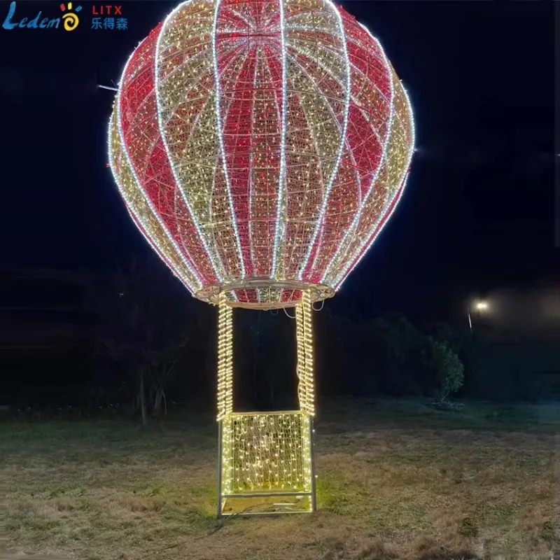 Large 3D Motif Light Hot Air Balloon for Christmas & Halloween Decoration for Home Landscape Wedding-IP65 Rated