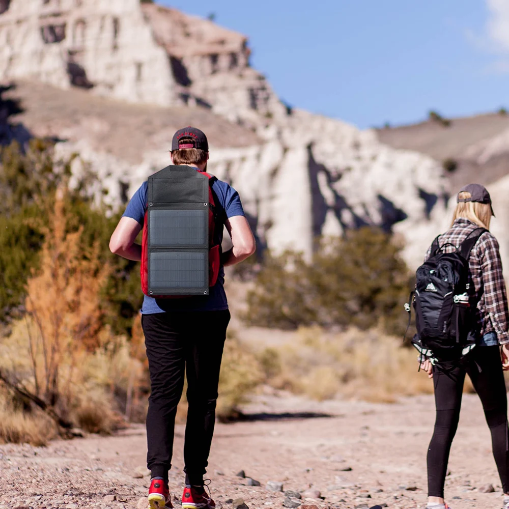 Pannello solare pieghevole 14W 21W 28W / h caricatore mobile solare Pannelli solari portatili pannello solare usb 5V DC Pannello solare a tempo pieno