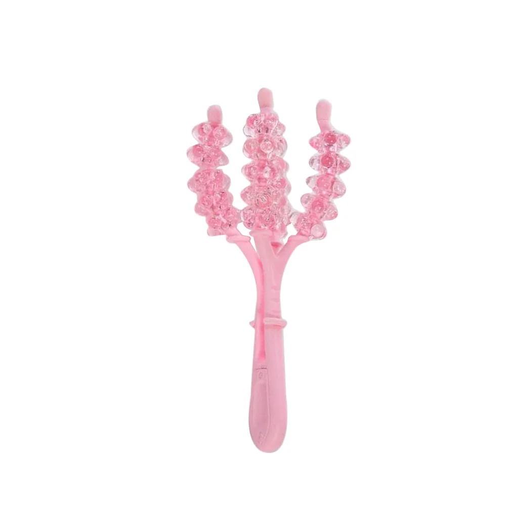 

1pc Arm Slimming Massager Pink Handheld Roller Ball Plastic Muscle Relief Tool For Home Use Anti-Slip Handle Branch Design