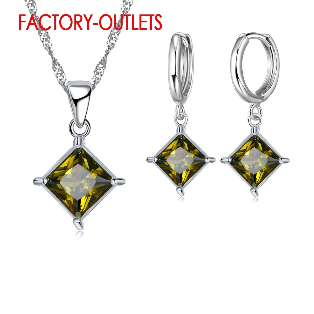 Genuine 925 Sterling Silver Bridal Jewelry Sets Fashion Jewelry CZ Crystal Pave Setting  Women Girls Engagement Anniversary