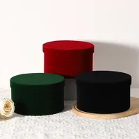 Velvet Gift Box round Hug Bucket Red And Green Apple Floral Insert Box Father's Day High End Gift Box Flower Arrangement Box