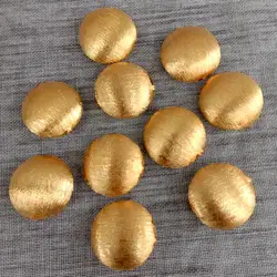 Wholesale 10 PCS 26mm Copper Coin Shape Brushed Bead Gold Plated DIY Findings