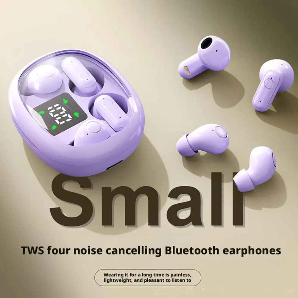 2 Pairs Wireless Earphone Bluetooth 5.4 Headphones Comfortable Hidden Earbuds Waterproof Noise Reduction Sports Headset