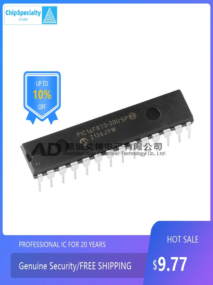 Original PIC16F873-20I/SP PIC16F873 DIP-28 package 8-bit controller chip