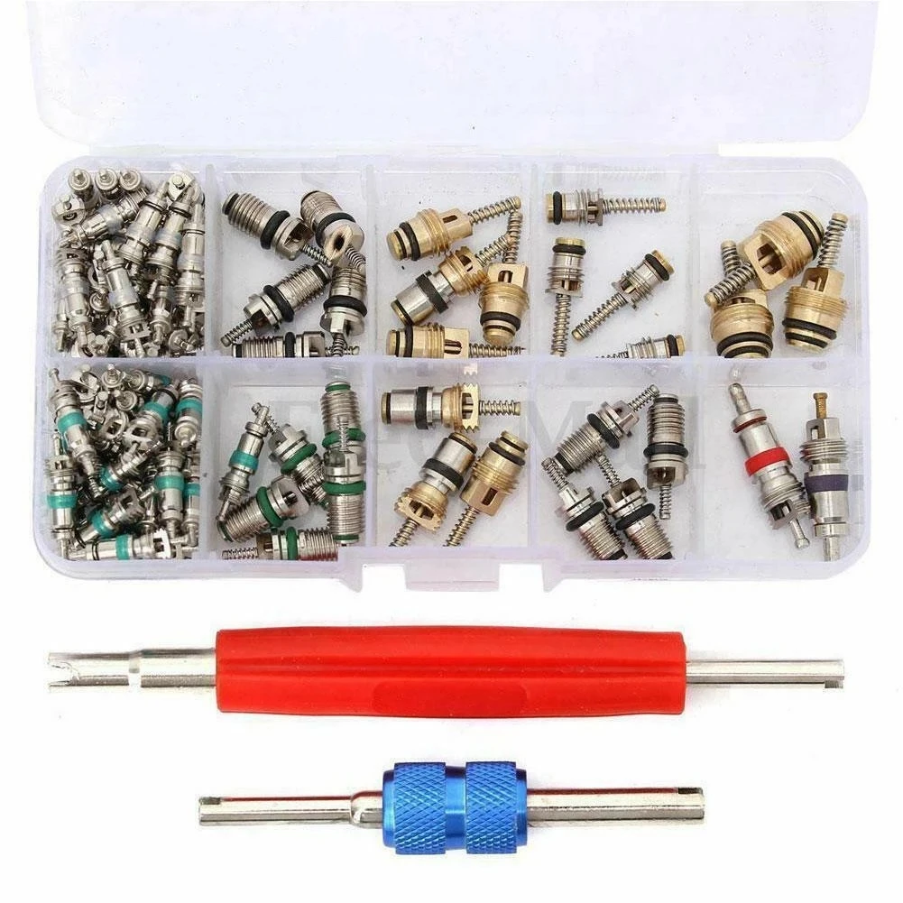 Car Air Conditioning R12 R134A AC Valve Cores Remover Tool Kit A/C Sealing Kit Air Conditioning Auto Service