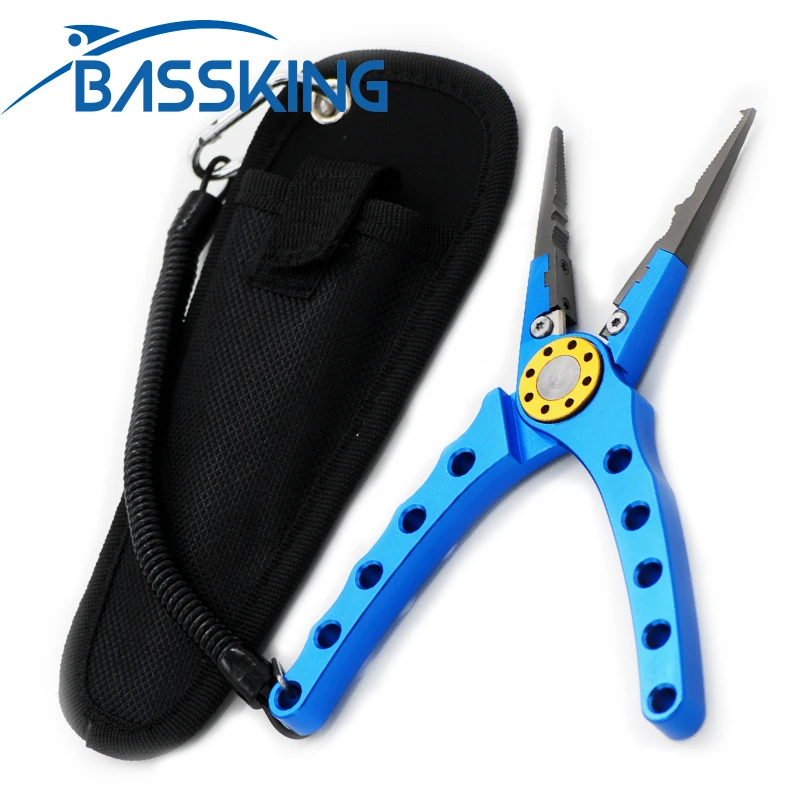 BASSKING Fishing Pliers Stainless Steel 19cm Multifunctional Fishing Line Cutter Hook Remover Tackle Tools Fishing Pliers Pesca