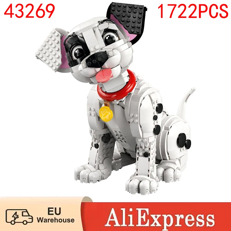 1722 pezzi Cucciolo carino Blocchi di costruzione Animale Modello di cane Assemblaggio fai da te Giocattoli in mattoni Regalo di Natale per bambini Compatibile con il set 43269