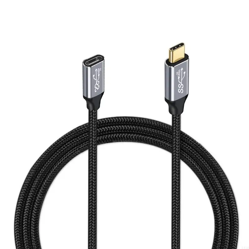 K43A PD 100W USB C Extension Cable Type C3.1 Gen 2 Male to Female Extender Data Cord for Cellphone Laptop