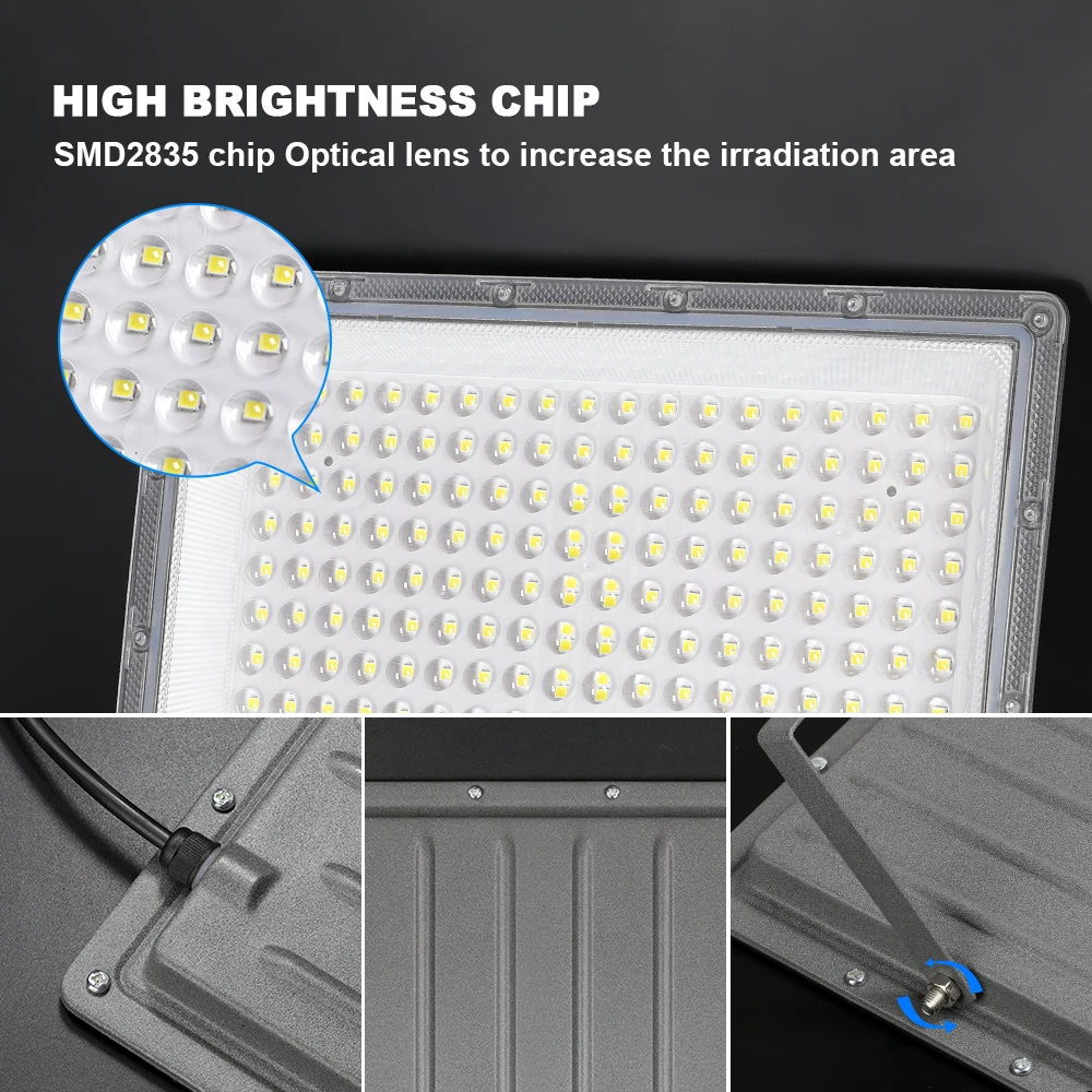 LED FloodLight PIR Motion Sensor 50W 100W 200W 300W 500W Outdoor Waterproof Reflector LED Spotlight For Street Garden Wall Light