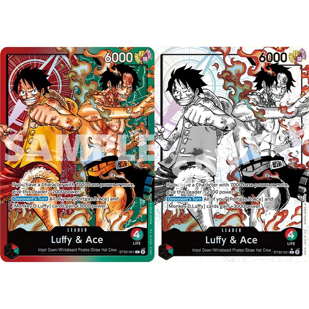 ONE PIECE Sammelkarten Luffy & Ace EN DIY Hochwertige Selbstgemachte Spiel-Anime-Karten Geschenk