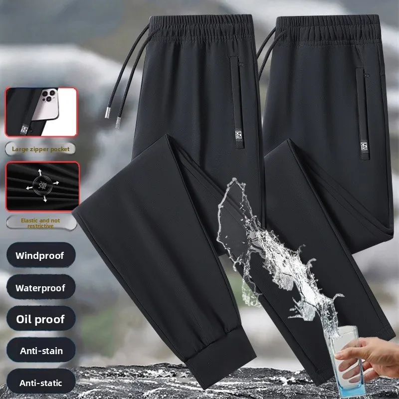 

Five-Proof Casual Pants ex Loose Elastic Waterproof Anti-snag Spring Autumn Faionable Urban Sle Polyester Fiber