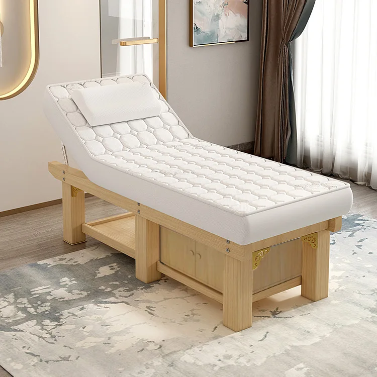 Solid wood latex beauty bed, special massage bed for beauty salons, punching massage bed, physiotherapy tattoo embroidery