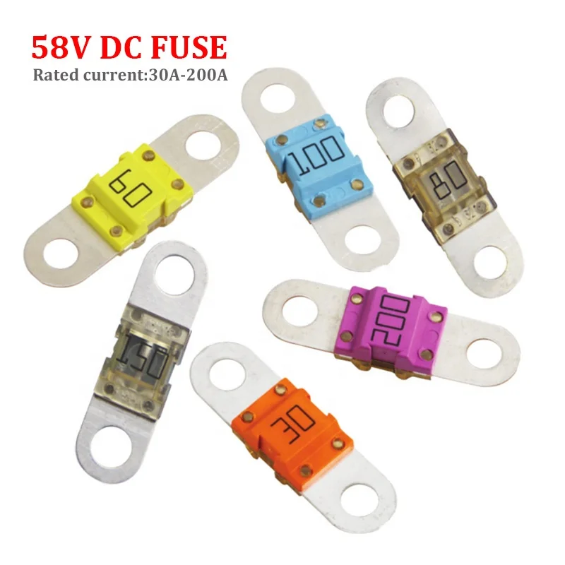 58V DC 30A 40A 50A 60A 70A 80A 100A 125A 150A 200A BF1 142.5631xxx M5 M6 Screw Hole Bolt Type Automobile Fuse