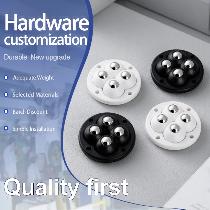 12pcs Mobile Push Adhesive Universal Casters For Dining Table Furniture Can Be Installed And Rotated Without Drilling Holes