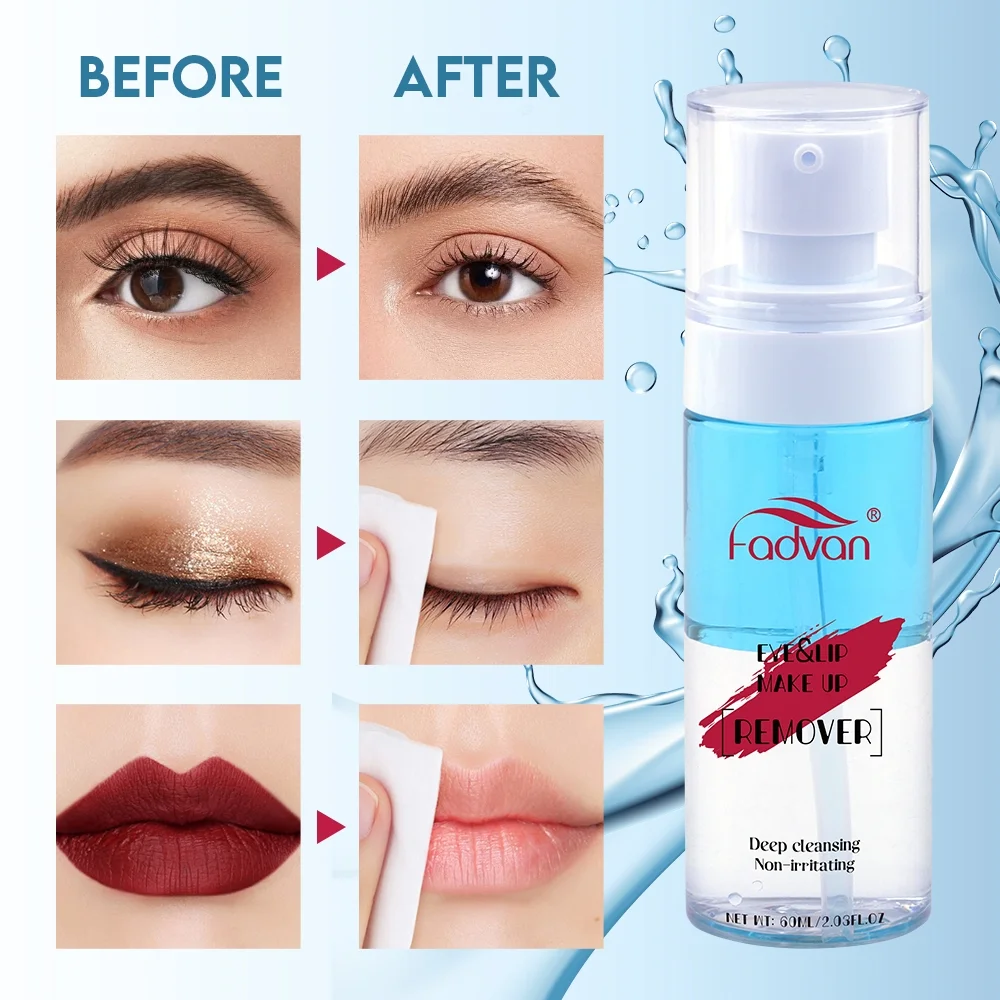 Fadvan Gel Remover For Eyelash Extensions - False Eyelash remover 60ml, with 50 PCS Cosmetic cotton