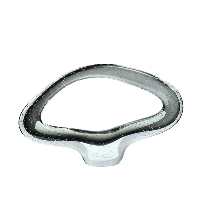 

Modern simple light luxury black hollow glazed ornament pure handmade flower ornament model room TV cabinet soft decoration