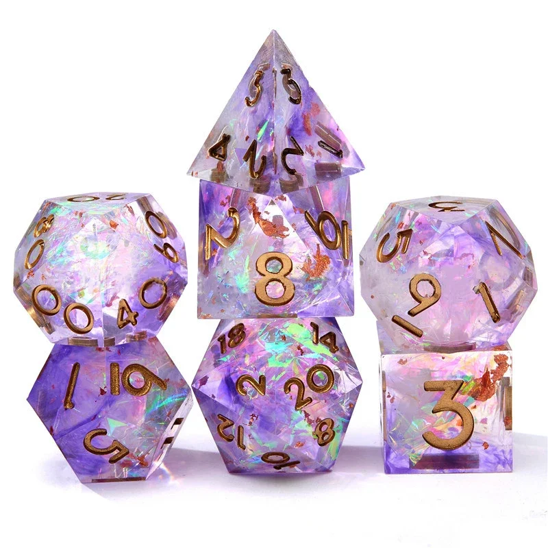 

7Pcs/Set Resin For DND Dice D&D D4 D6 D8 D10 D% D12 D20 Polyhedral Games Dice Set For Dungeons And Dragons Table Games MTG RPG