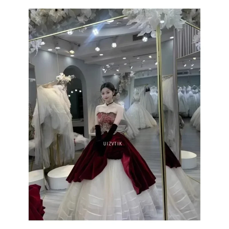 2025 luz vestidos de casamento de luxo para mulheres festa à noite sem alças fora do ombro vestido de baile banquete vestidos de ocasião formal