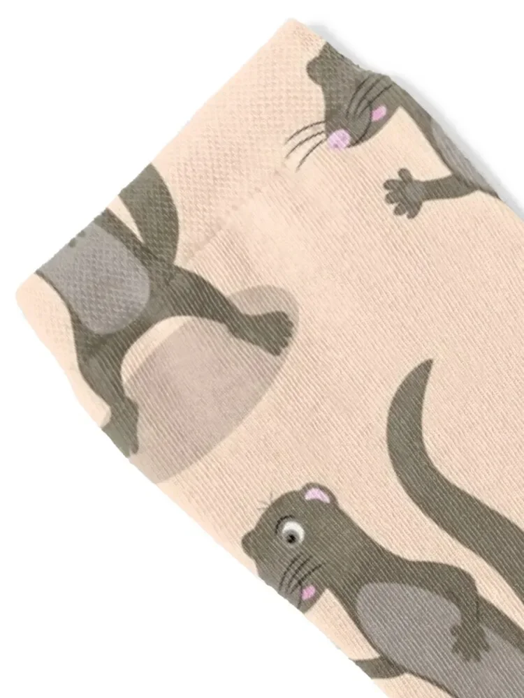 Cute mongoose cartoon illustration Socks New year's custom sports men cotton high quality Men Socks Women's