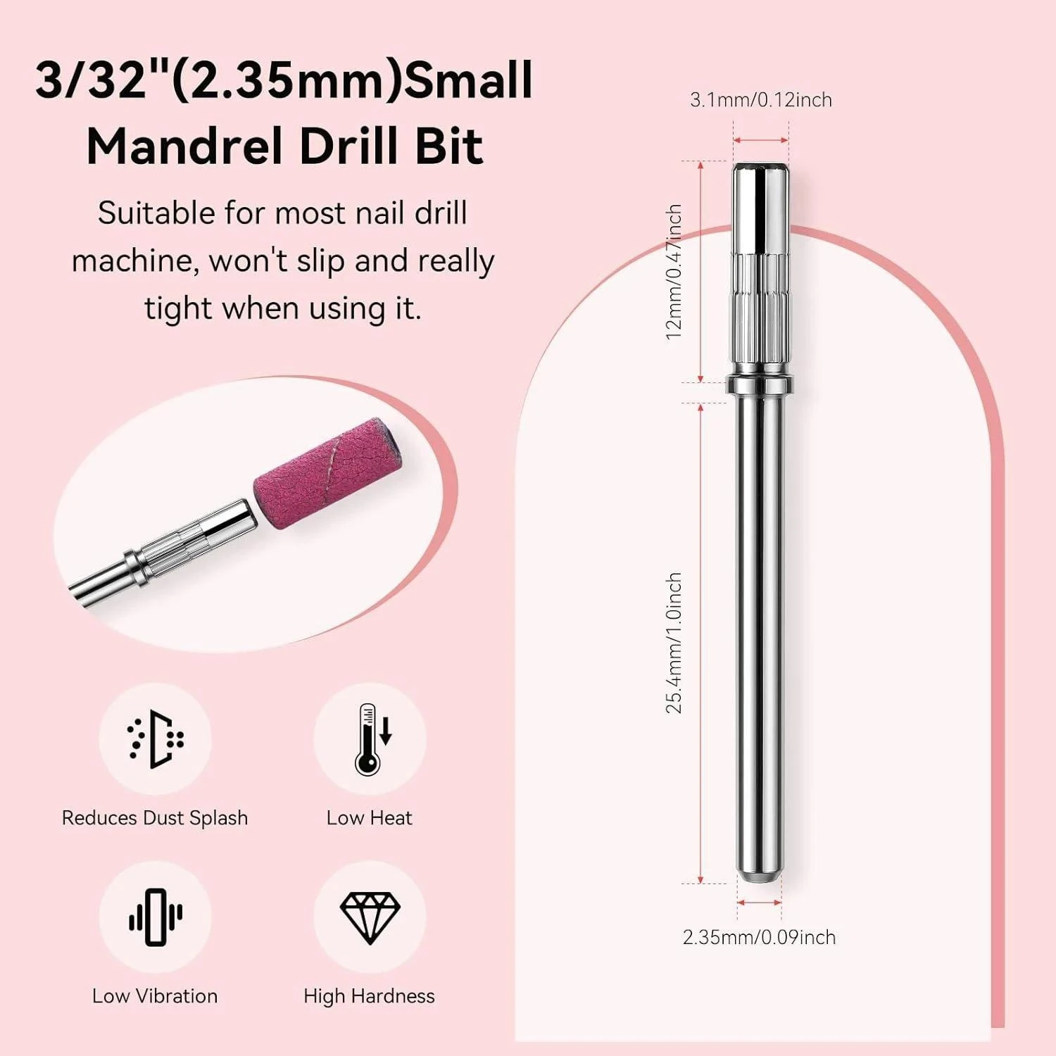 100+1PC 4 Grits Sand Ring Bands With Mini Mandrel 3mm Nail Grinding Head For Electric Grinding Machine Manicure Nail Art Tools view 3