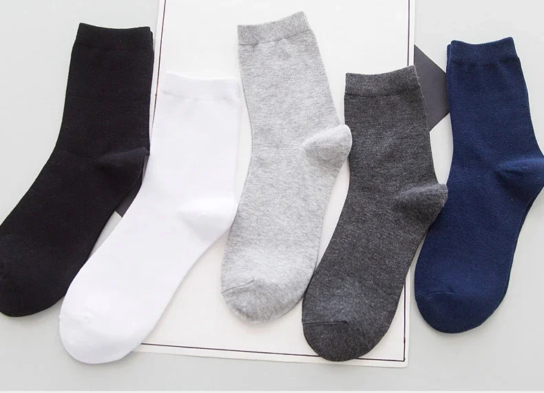 6 Paar Herrensocken aus 100 % Baumwolle, Schwarz, Weiß, Grau, Business-Männer, Röhrensocken, weich, atmungsaktiv, Frühling und Sommer, für Herrensocken in Übergröße – Detail 18