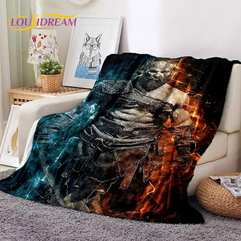 

God of War Games Kratos Cartoon Soft Flannel Blanket for Beds Bedroom Sofa Picnic,Throw Blanket for Cover Outdoor Leisure Gift