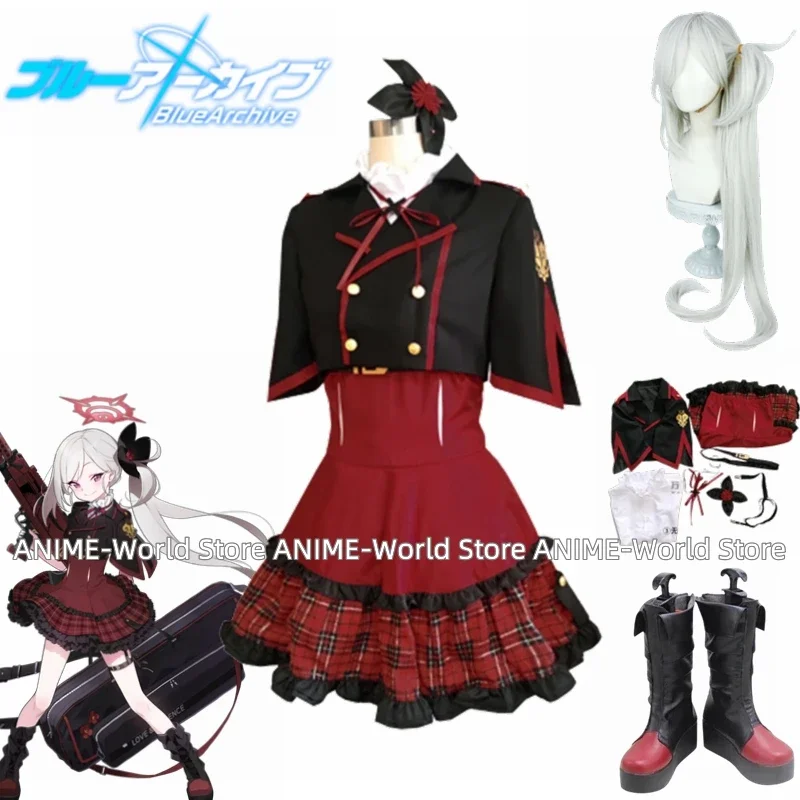 

Game Blue Archive Asagi Mutsuki Uniform Dailydress Suit Cosplay Costume Women Halloween Party Custom Made Any Size Wig Shoes