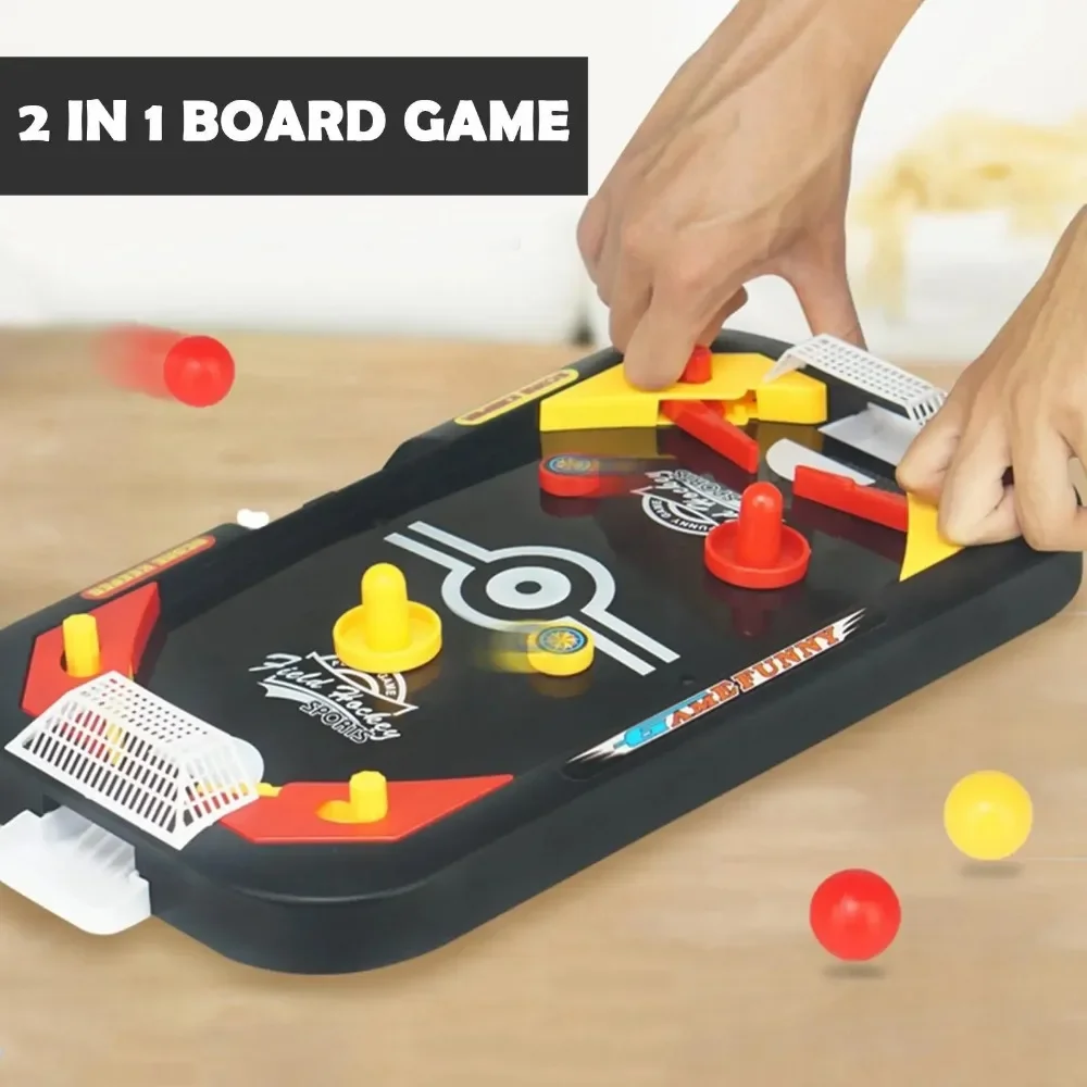 Kids Table Hockey Game 2 In 1 Soccer & Ice Mini Desktop Interactive Toy Anti-stress Party Board Games Toys For Children Adu R6p8