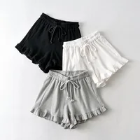 Summer Ruffled Shorts Fashion Women Y2K Solid Higt Waist Comfortable Loose Short Pants