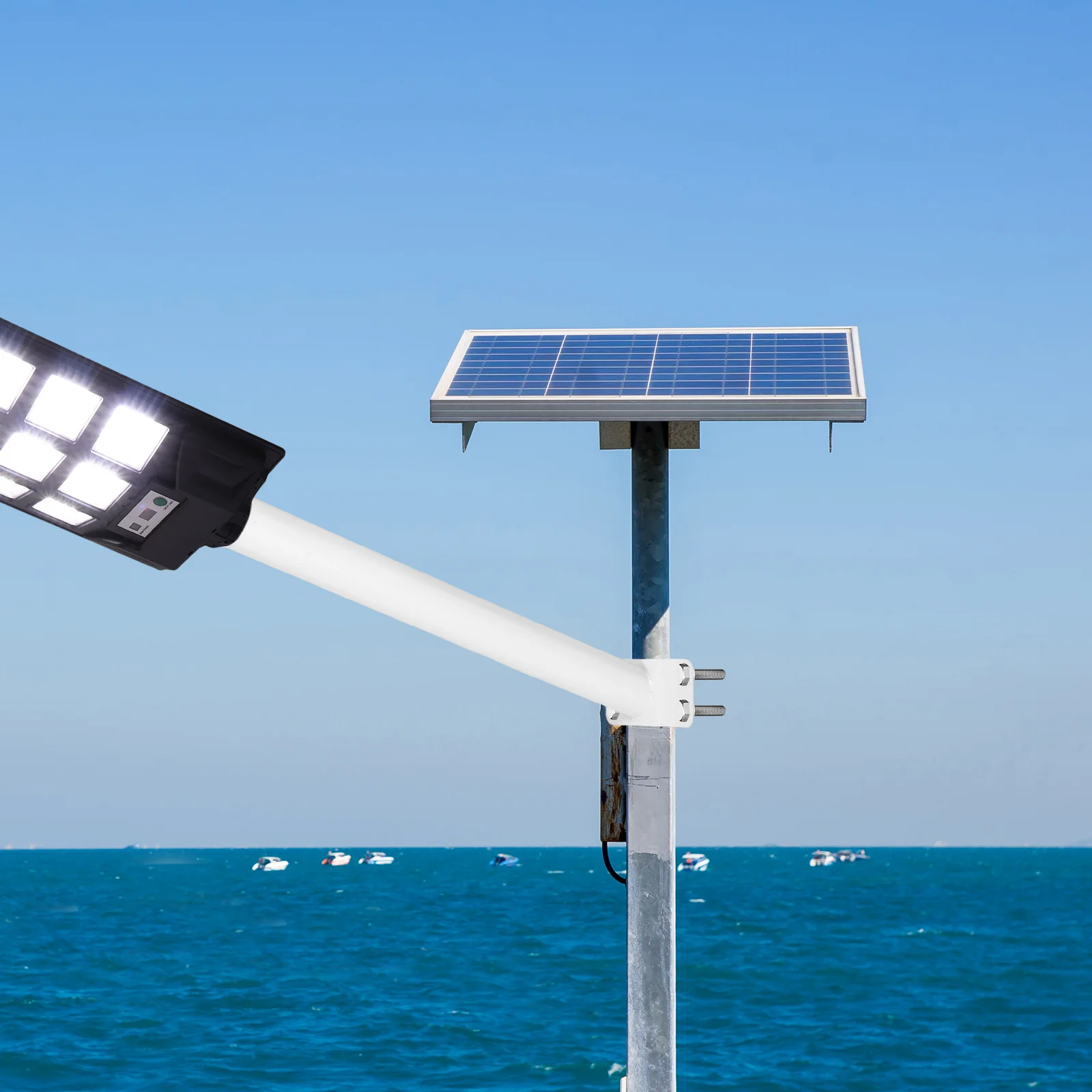 

2Pcs Pole Mounting Bracket for Solar Street Duty Outdoor Lighting Arm Garden Courtyard Road Lamp Post Accessory