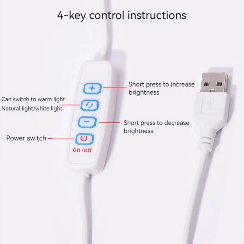 U-شكل نصف القمر USB ضوء أبيض/ثلاثي اللون الحد الأدنى مكتب مسمار الجمال مصباح 180√ الإضاءة غير الظل صالون تجميل ملء أضواء #5
